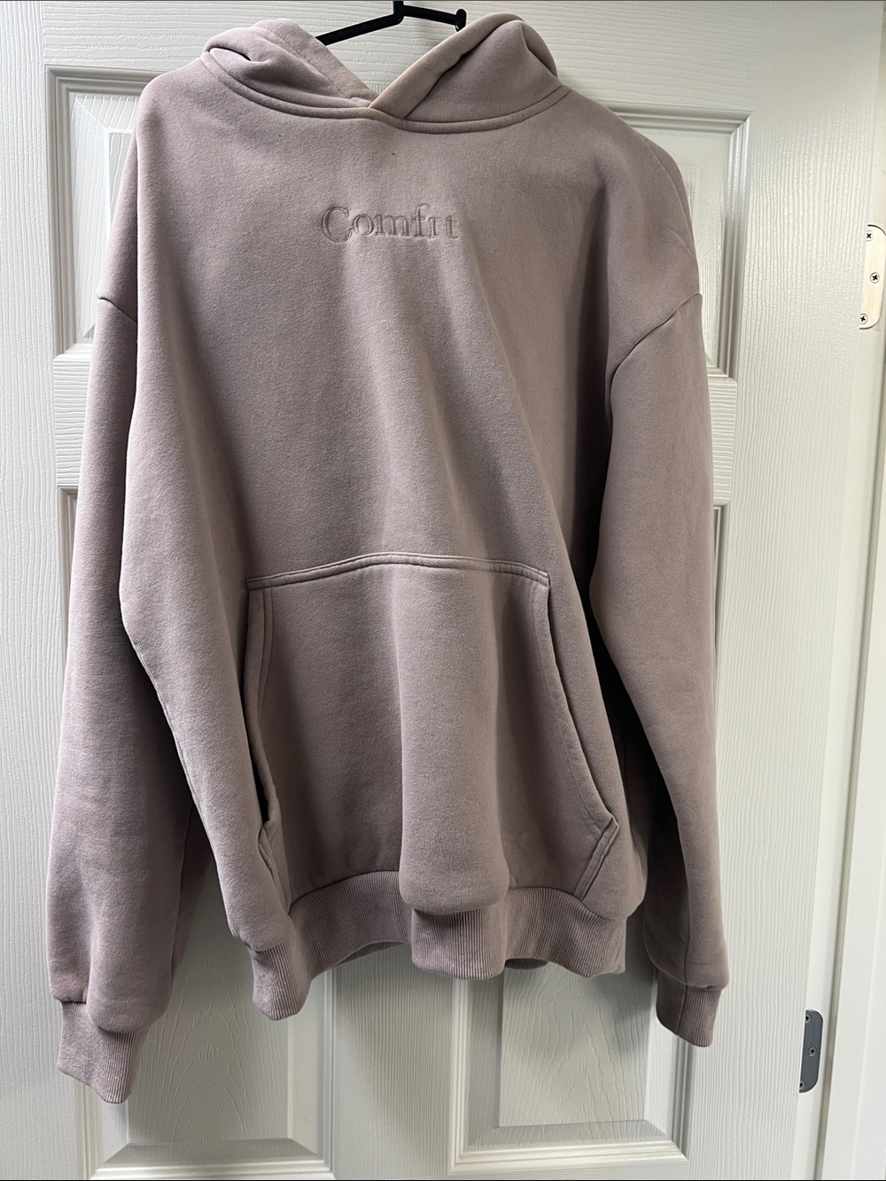 Comfort Embroidered Hooded Sweatshirt - Mauve Taupe